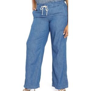 NYDJ | Drawstring Waist High Rise Wide Leg Chambray Jeans Women’s Plus Size 18W